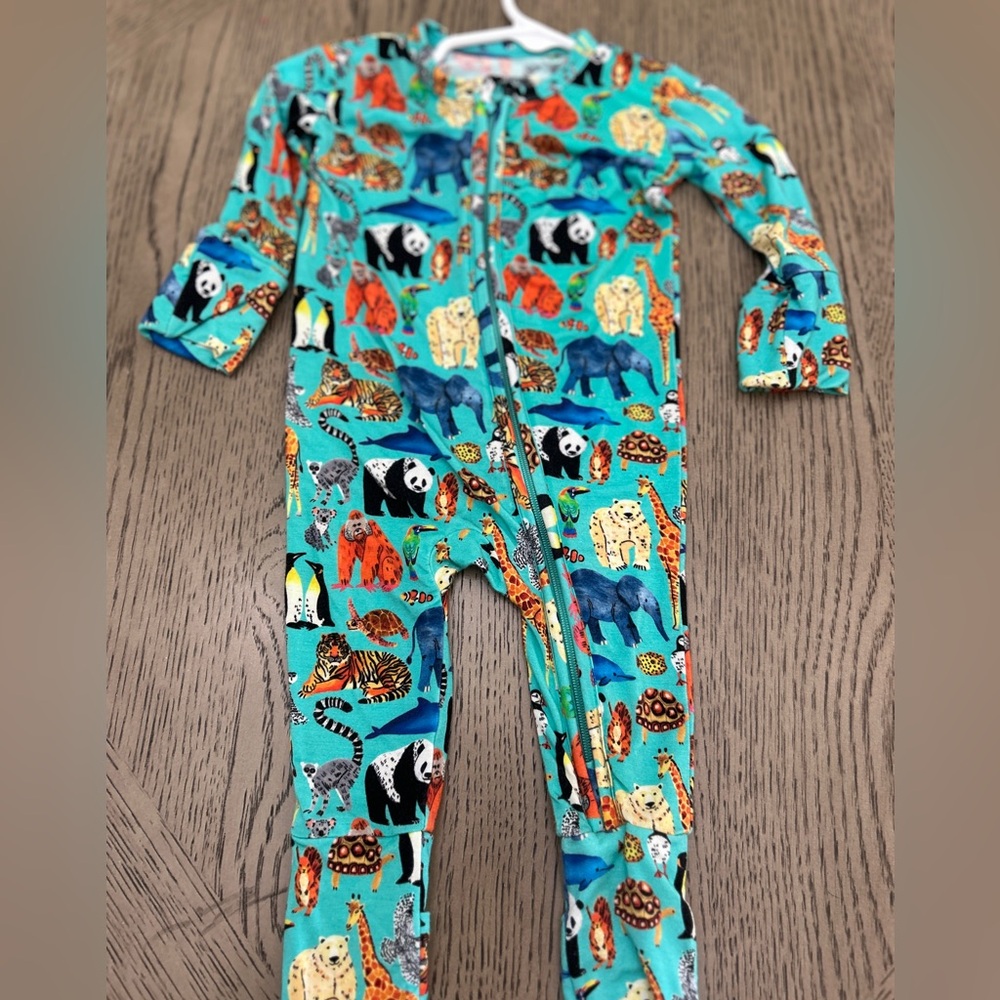 Muse Threads Bamboo Colorful Animal Print Footie